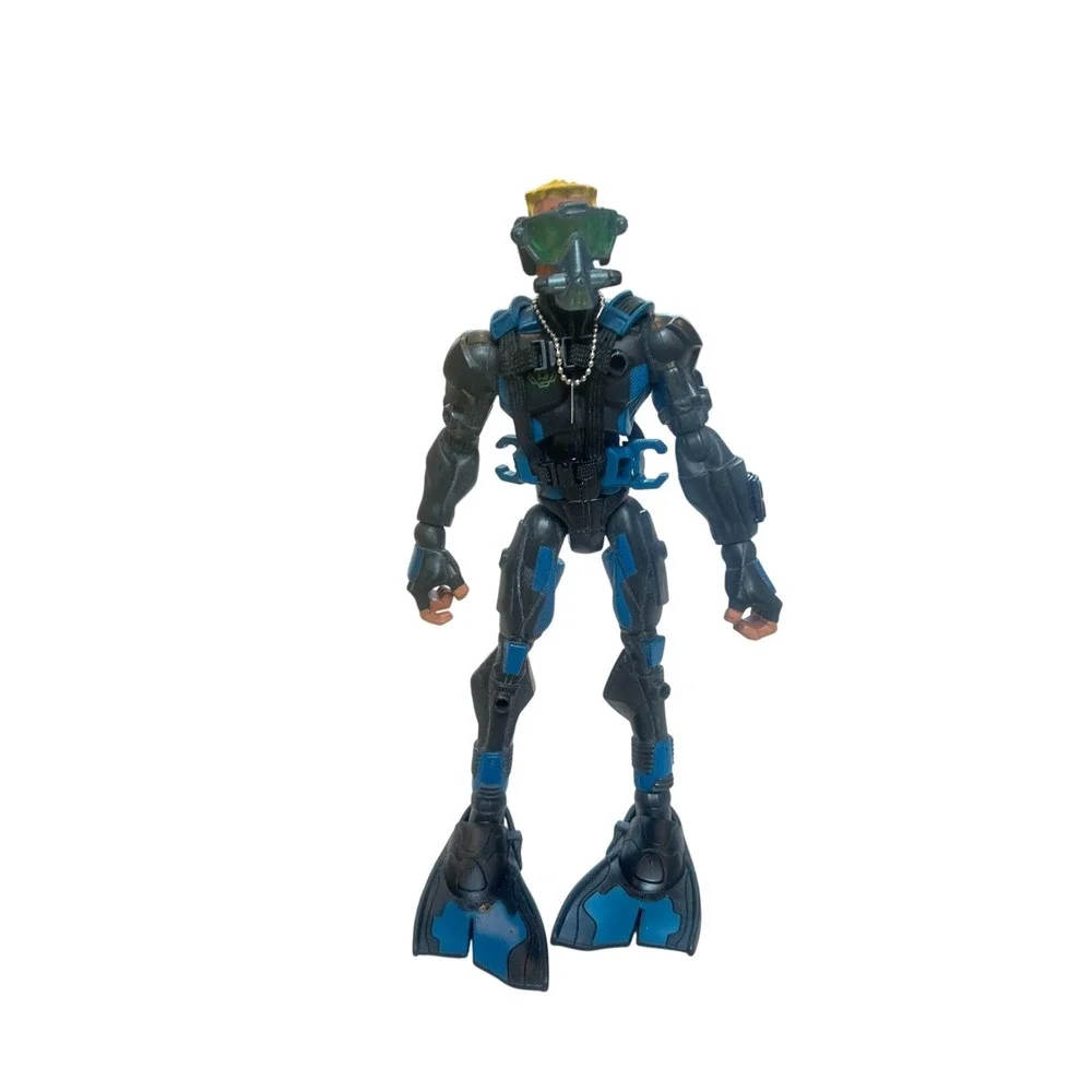 Action Figure Diver Scuba Gear Mask Flippers Blue‎ Black Toy Collectible